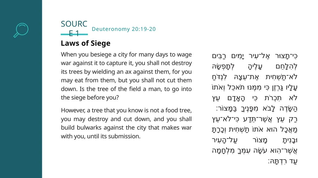 Shoftim: “Do not destroy”— When is it Allowed? Why - slide 3 of 39