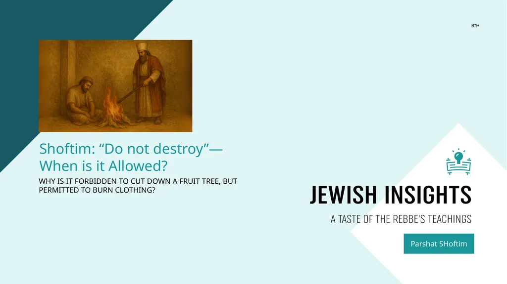 Shoftim: “Do not destroy”— When is it Allowed? Why - slide 1 of 39