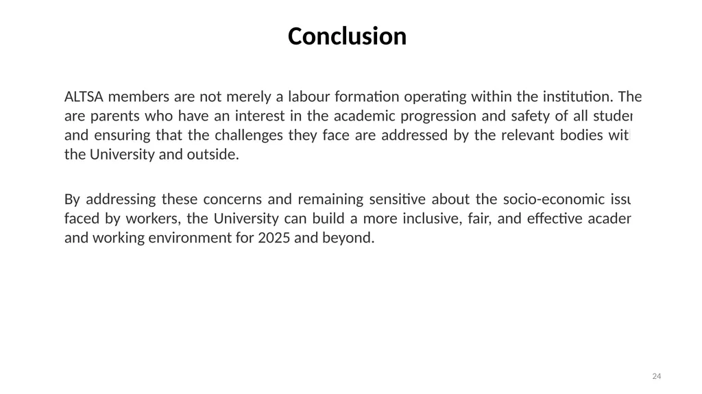 An Overview of Wits’ Preparedness for the 2025 - slide 24 of 25