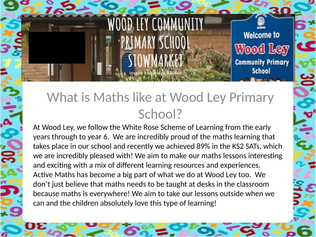 Maths Workshop What is Maths like at Wood Ley - slide 2 of 15