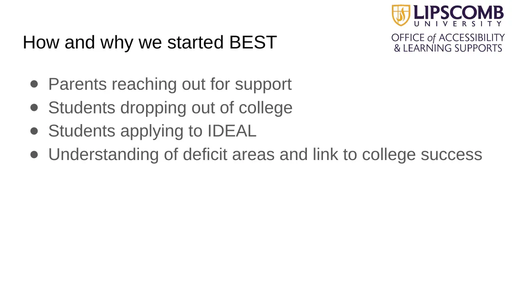 Beyond Accommodations: Increasing the Retention of - slide 5 of 23