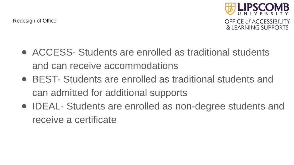 Beyond Accommodations: Increasing the Retention of - slide 4 of 23