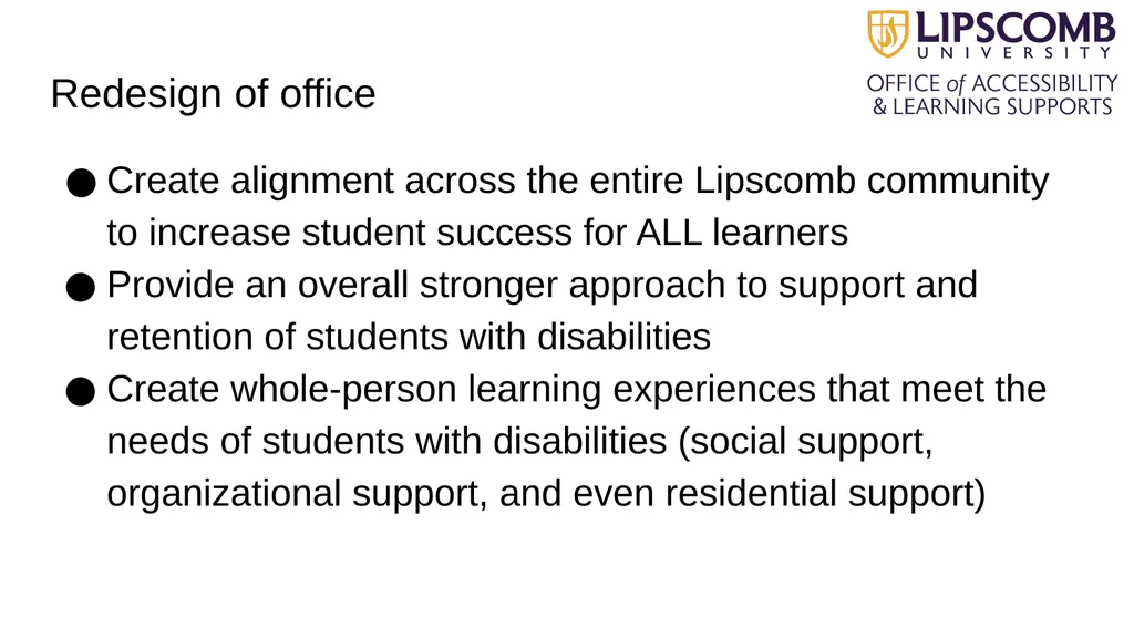 Beyond Accommodations: Increasing the Retention of - slide 2 of 23
