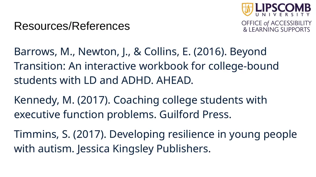 Beyond Accommodations: Increasing the Retention of - slide 22 of 23