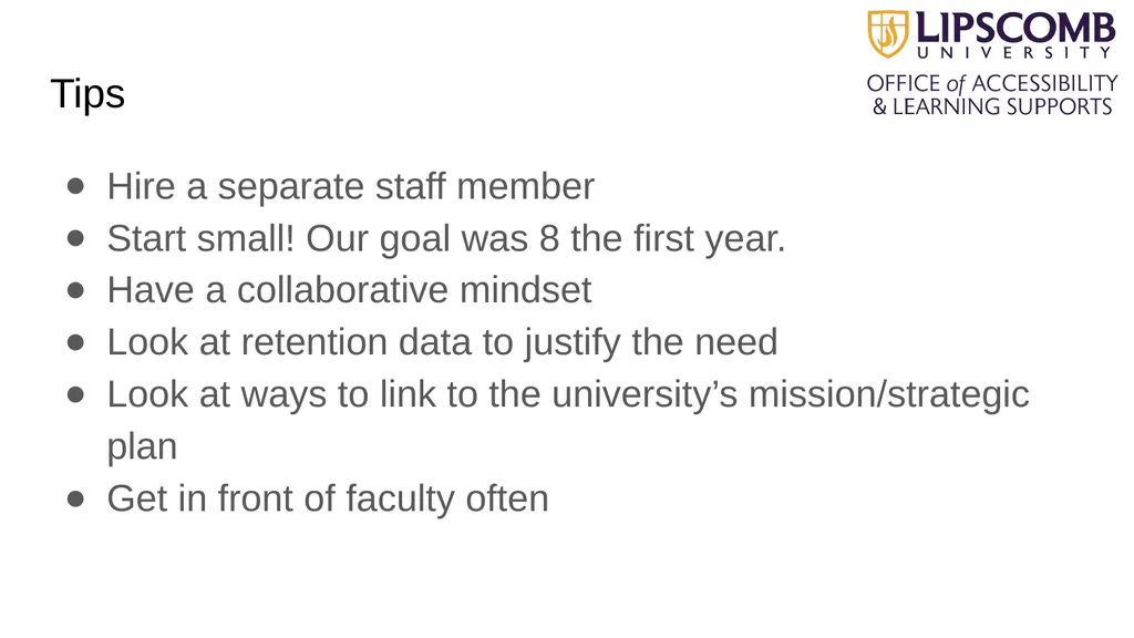 Beyond Accommodations: Increasing the Retention of - slide 21 of 23