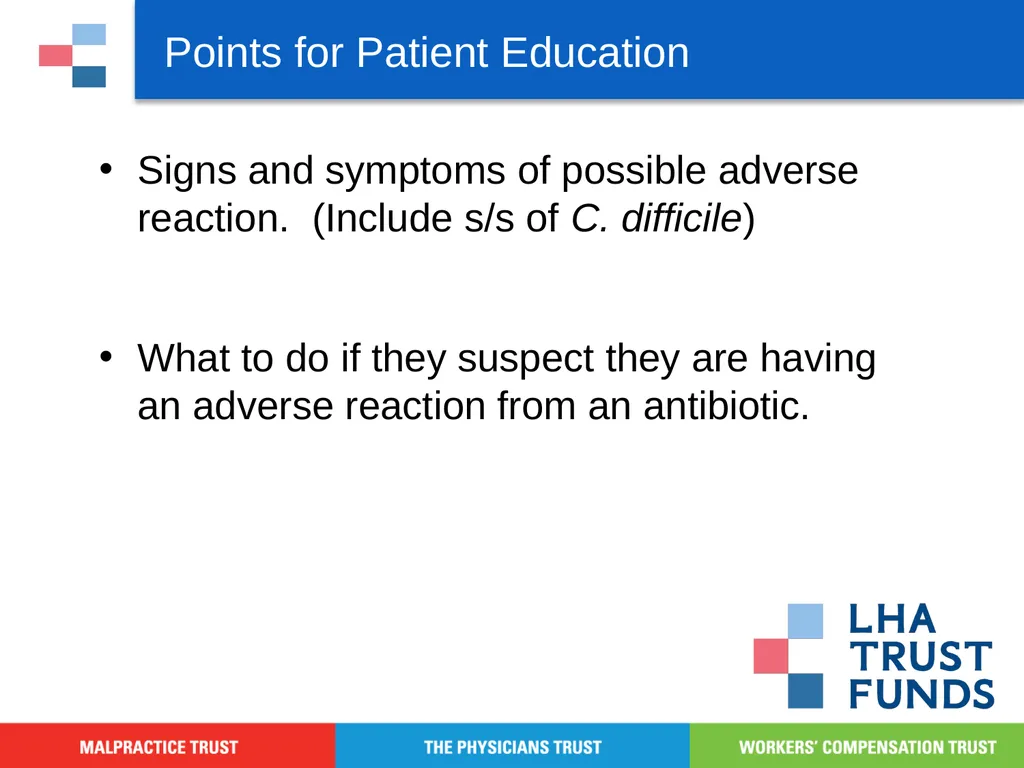 Antibiotic Stewardship Basic Training Objectives - slide 42 of 43
