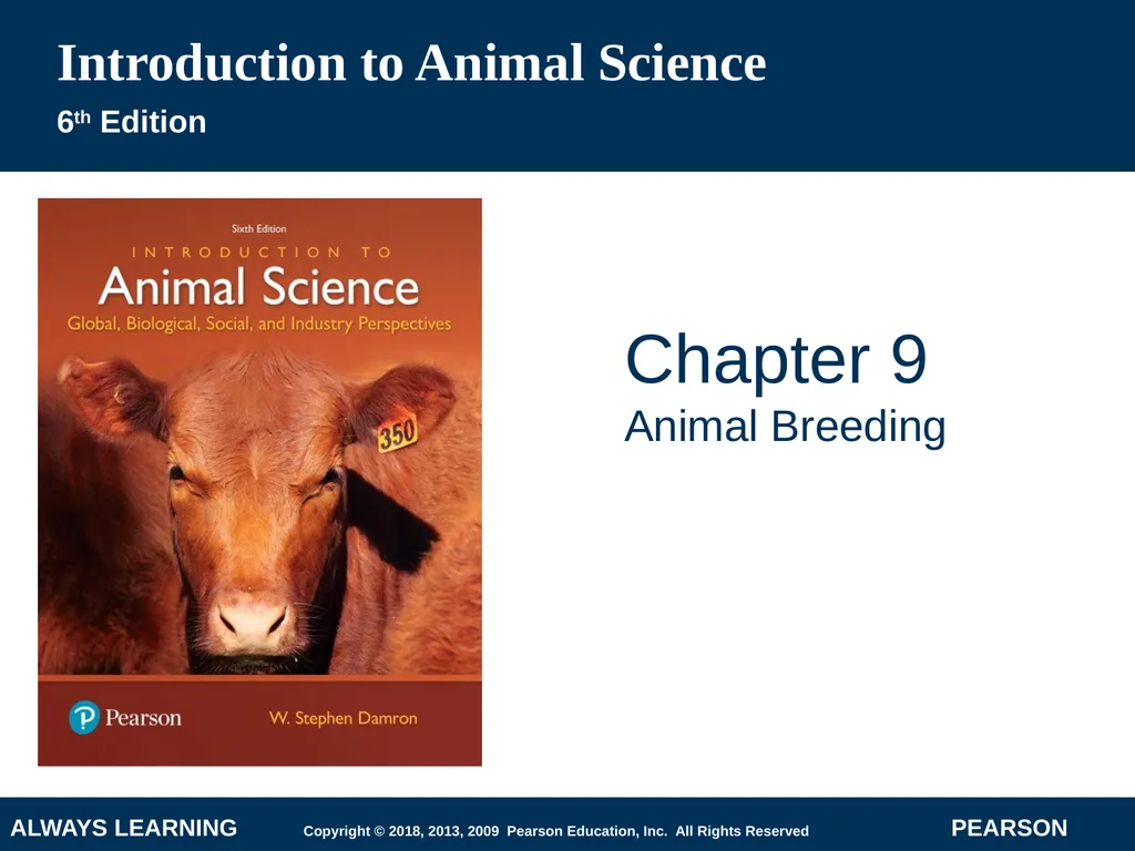 Introduction to Animal Science 6th Edition Chapter - slide 1 of 74