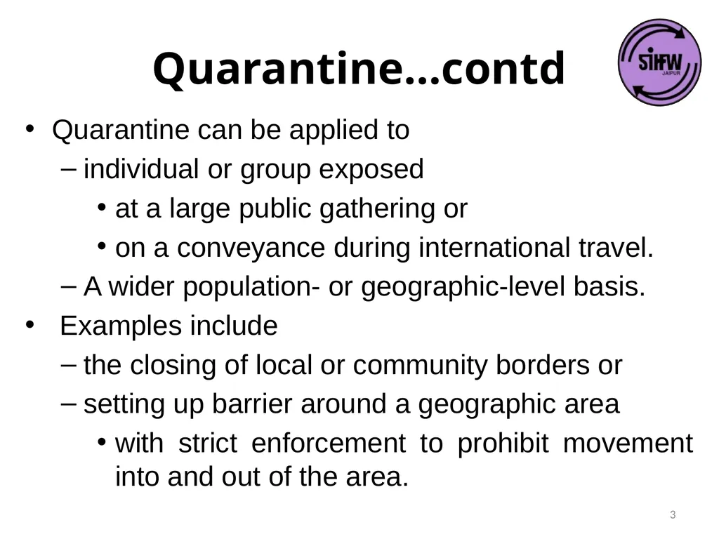 Guidelines for Quarantine facilities for COVID -19 - slide 3 of 42