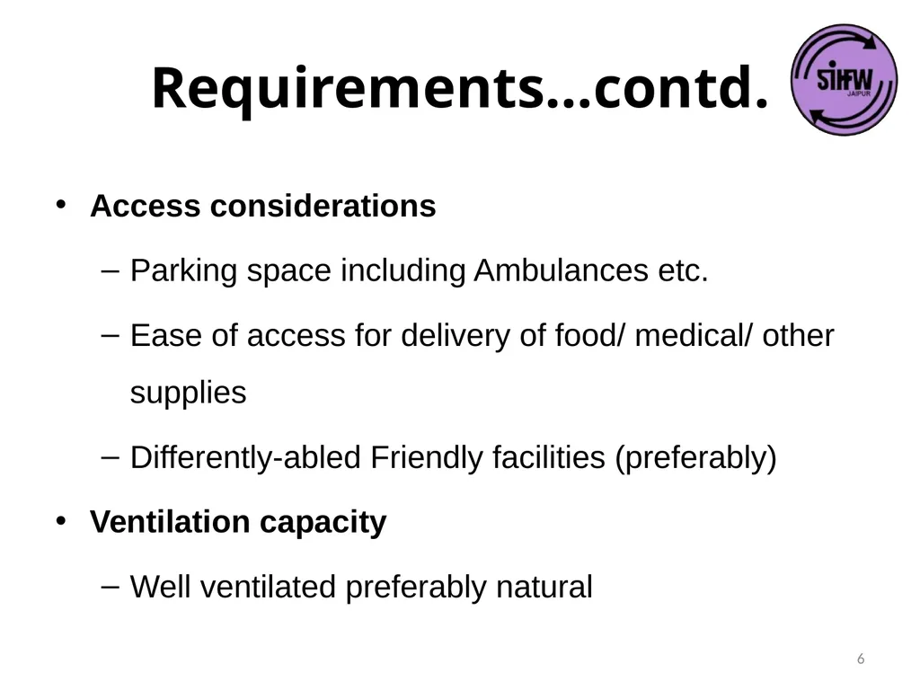 Guidelines for Quarantine facilities for COVID -19 - slide 6 of 42