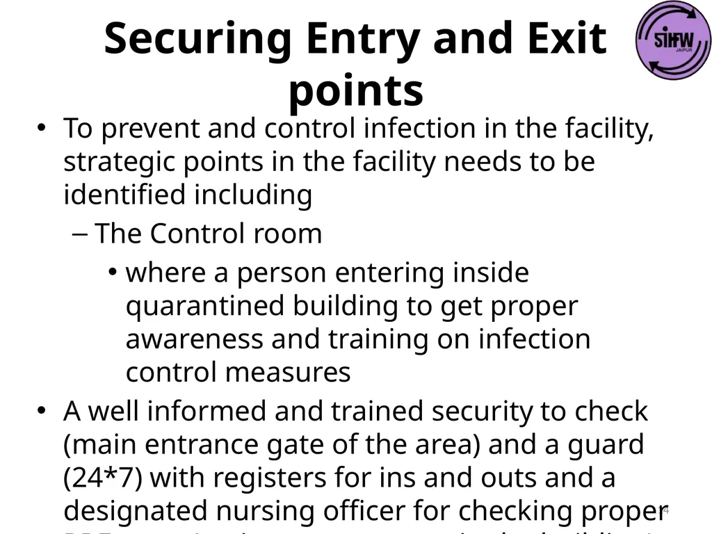 Guidelines for Quarantine facilities for COVID -19 - slide 14 of 42