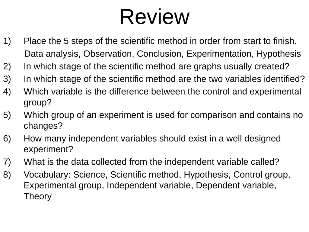 Ask a question/ Identify a problem Construct a - slide 22 of 22
