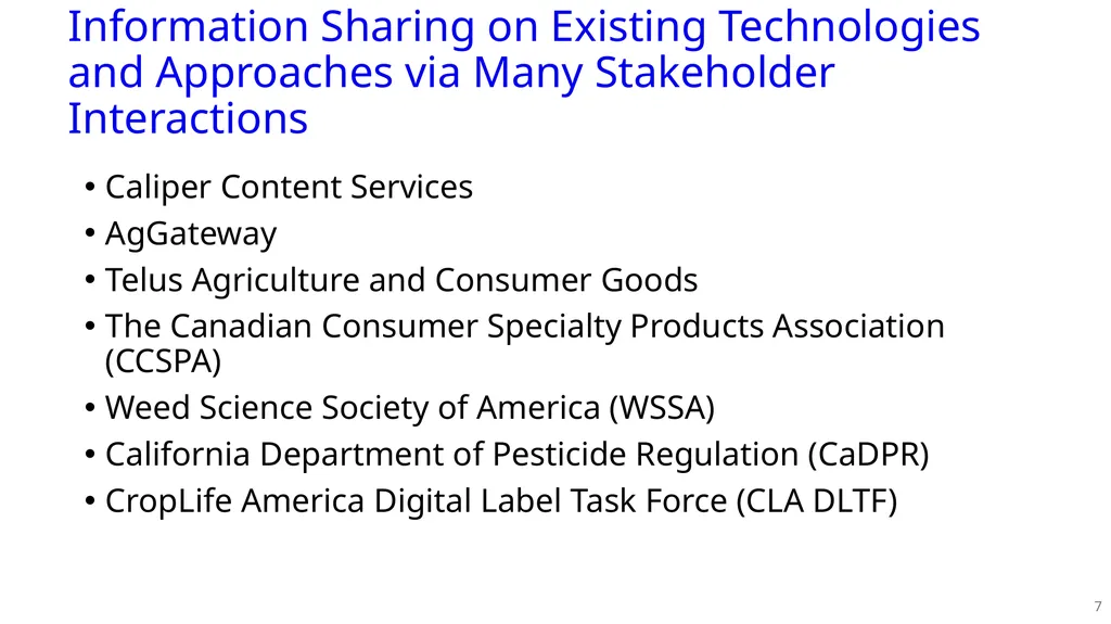 PPDC Label Reform Workgroup Update PPDC Fall - slide 7 of 27