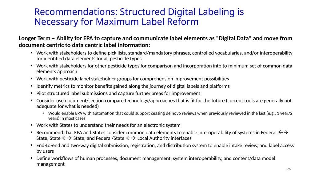 PPDC Label Reform Workgroup Update PPDC Fall - slide 26 of 27