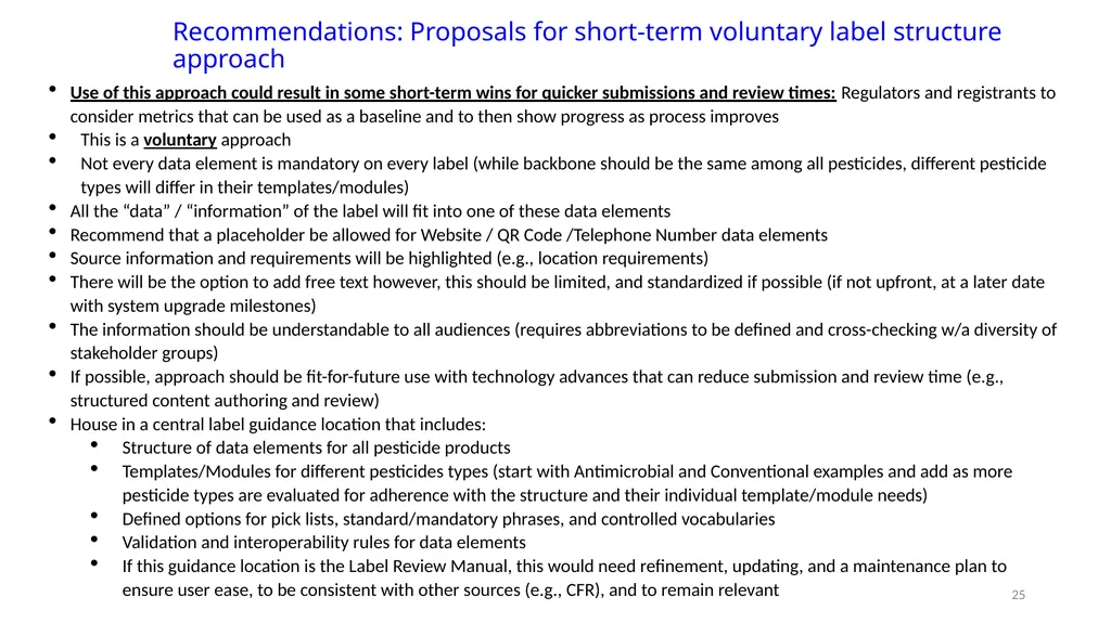 PPDC Label Reform Workgroup Update PPDC Fall - slide 25 of 27