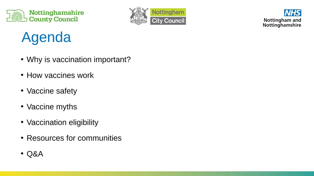 Vaccination webinar For community leaders, - slide 2 of 21