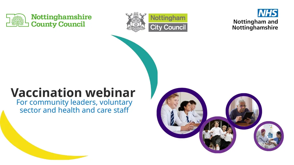 Vaccination webinar For community leaders, - slide 1 of 21