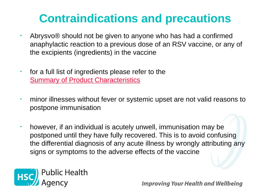 Respiratory syncytial virus (RSV) immunisation for - slide 24 of 39