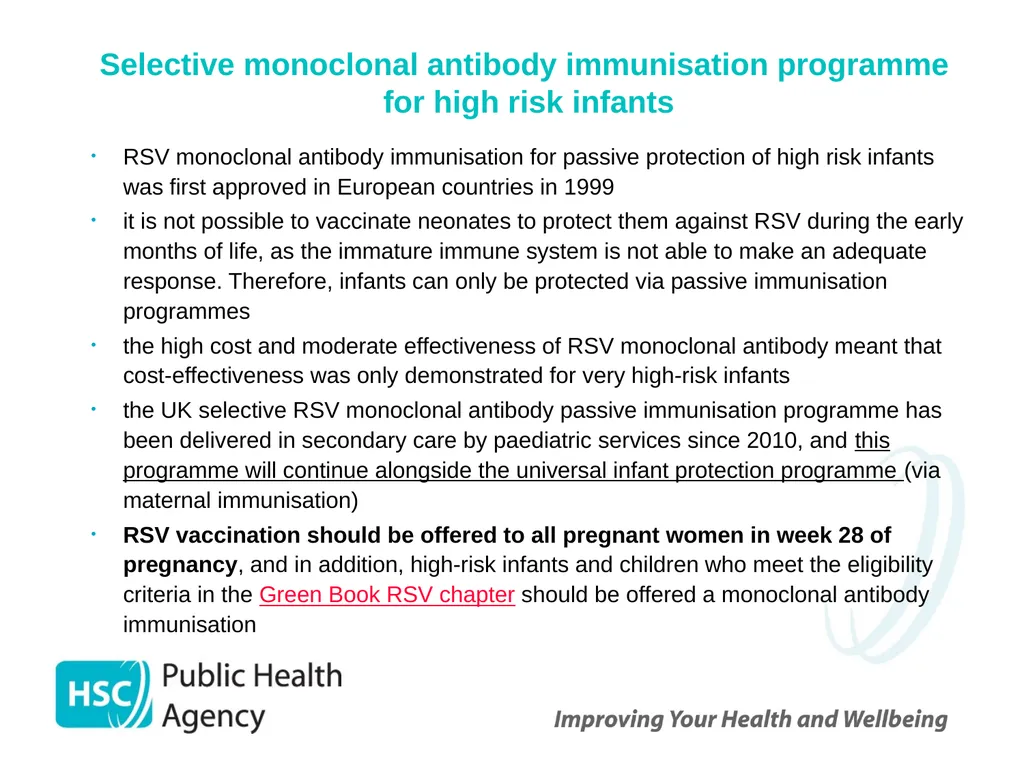 Respiratory syncytial virus (RSV) immunisation for - slide 21 of 39