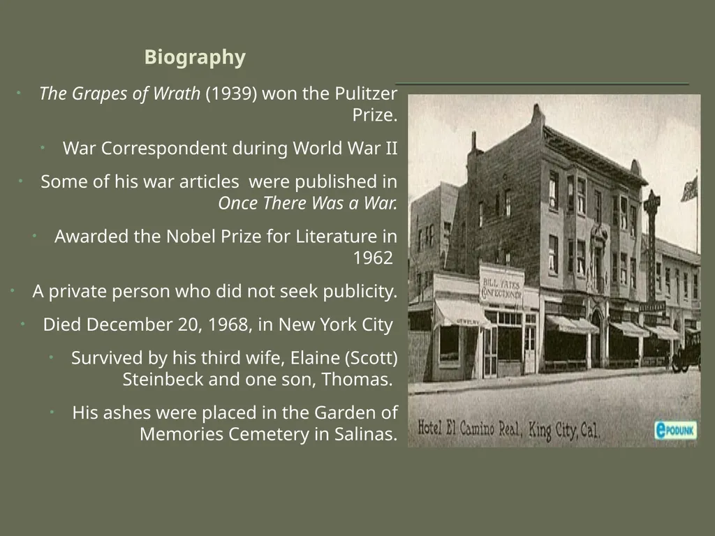 John steinbeck The Red Pony John Ernst Steinbeck - slide 4 of 20