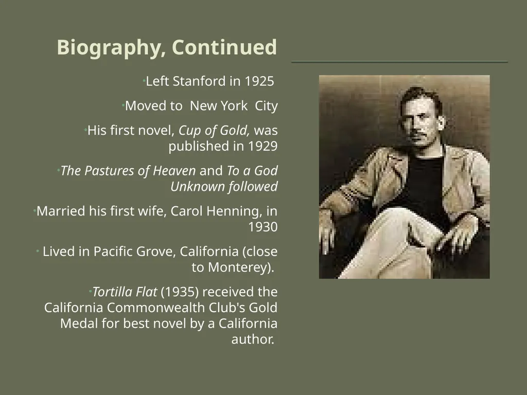 John steinbeck The Red Pony John Ernst Steinbeck - slide 3 of 20