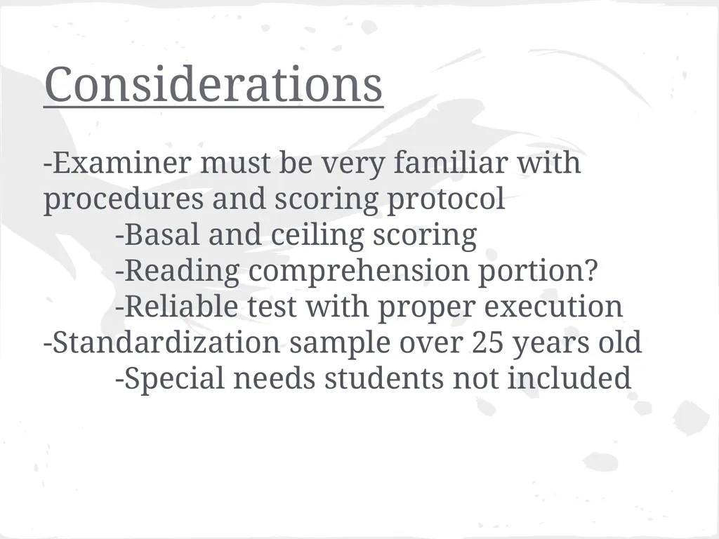 Peabody Individual Achievement Test- Revised - slide 14 of 14