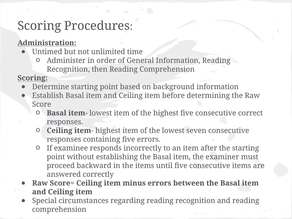 Peabody Individual Achievement Test- Revised - slide 9 of 14