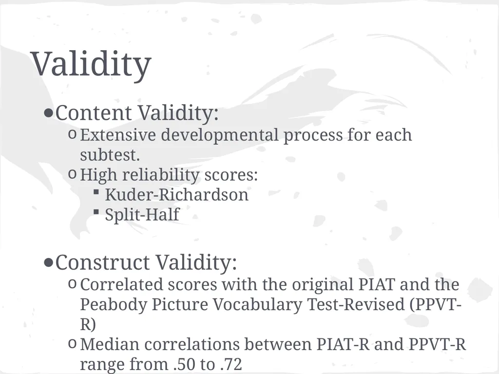 Peabody Individual Achievement Test- Revised - slide 13 of 14