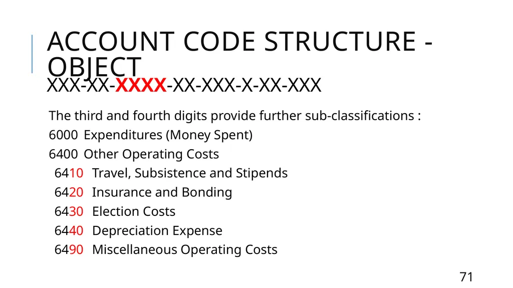 Mastering the FASRG Account Codes Dates: February - slide 71 of 106