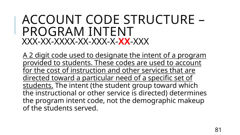 Mastering the FASRG Account Codes Dates: February - slide 81 of 106