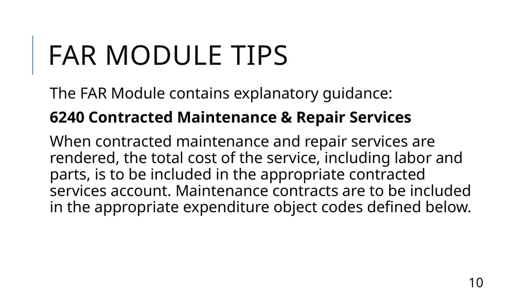 Mastering the FASRG Account Codes Dates: February - slide 10 of 106