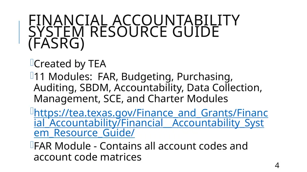 Mastering the FASRG Account Codes Dates: February - slide 4 of 106