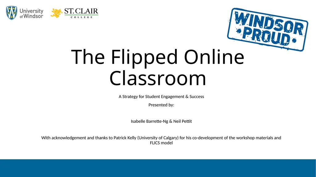 The Flipped Online Classroom A Strategy for - slide 1 of 33
