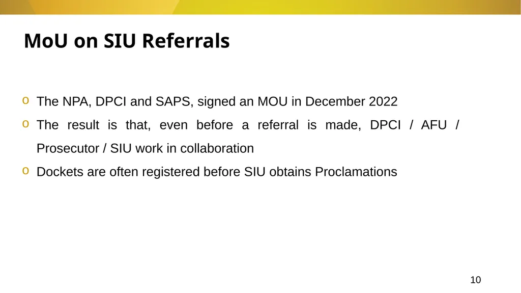 20 November 2024 SIU REFERRALS TO NPA PRESENTATION - slide 10 of 60