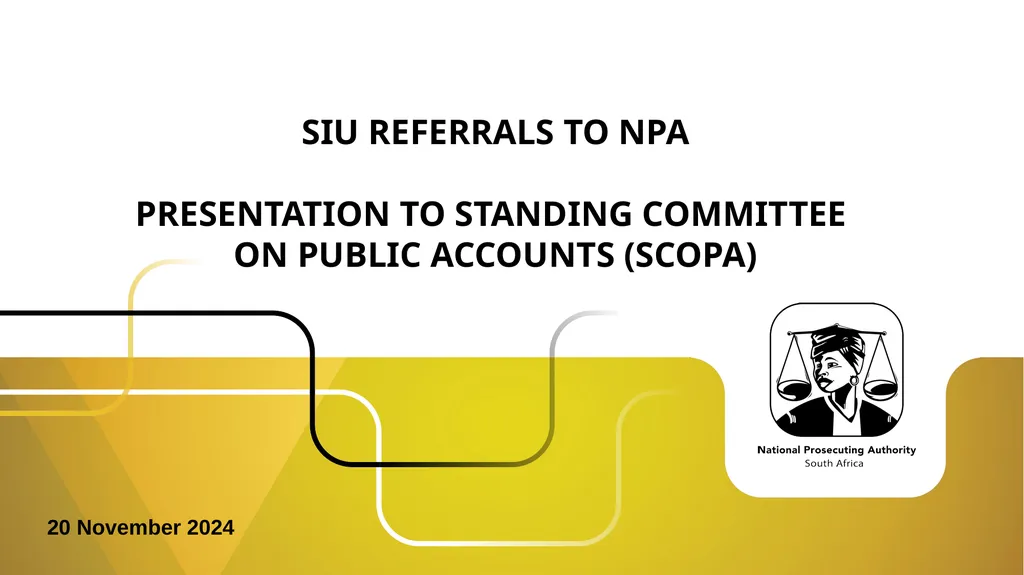 20 November 2024 SIU REFERRALS TO NPA PRESENTATION - slide 1 of 60