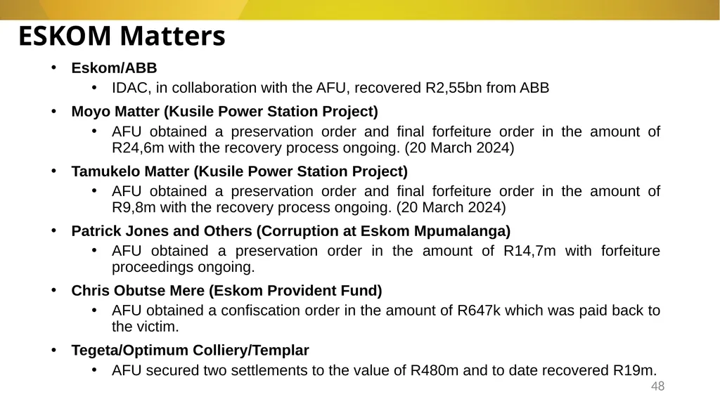 20 November 2024 SIU REFERRALS TO NPA PRESENTATION - slide 48 of 60