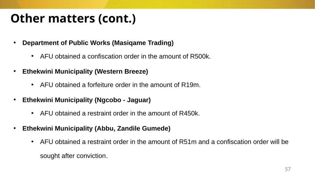 20 November 2024 SIU REFERRALS TO NPA PRESENTATION - slide 57 of 60