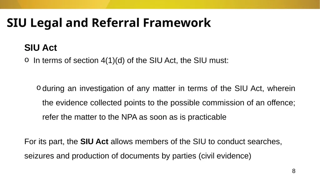 20 November 2024 SIU REFERRALS TO NPA PRESENTATION - slide 8 of 60