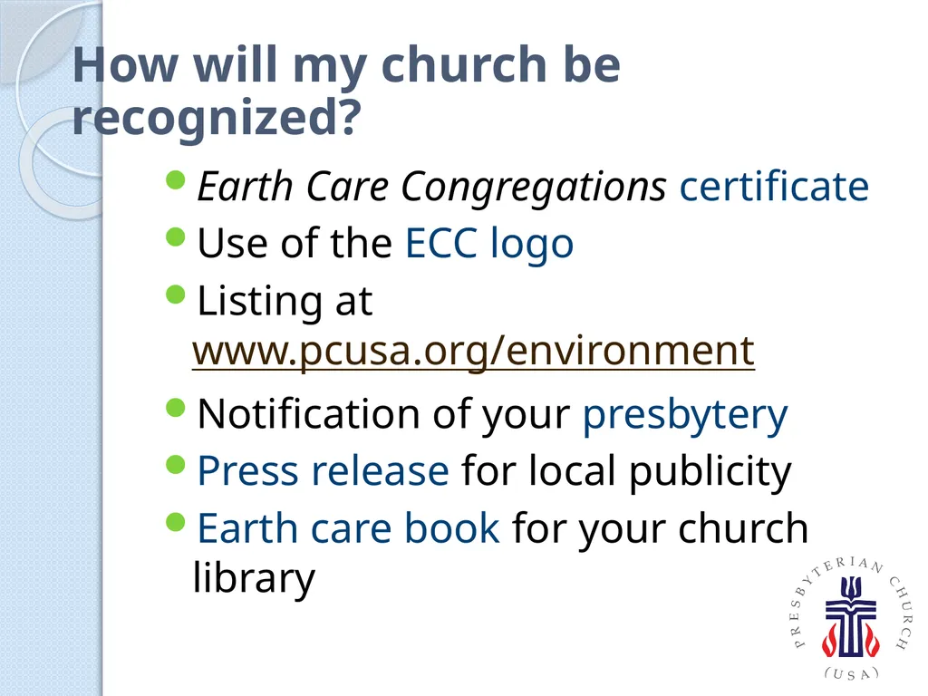PC(USA) Environmental Ministries - slide 13 of 34