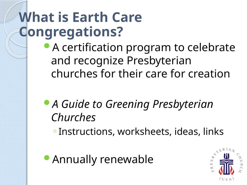 PC(USA) Environmental Ministries - slide 5 of 34