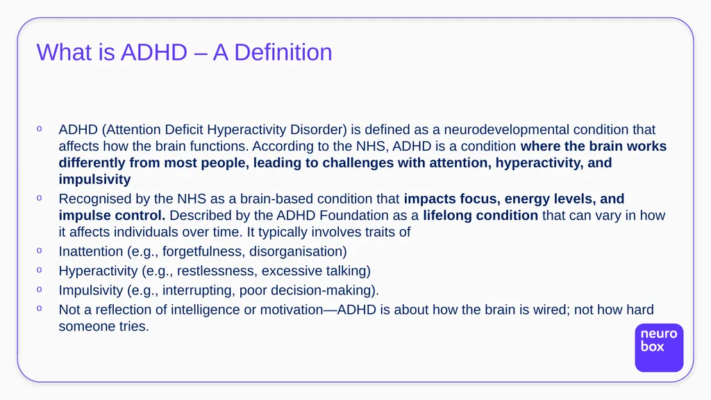 A Deep Dive into ADHD (Attention Hyperactivity - slide 3 of 25