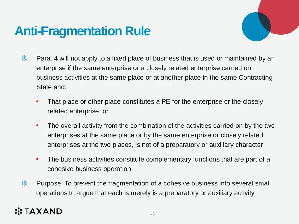 The Permanent Establishment Concept Taxand Asia - slide 40 of 68