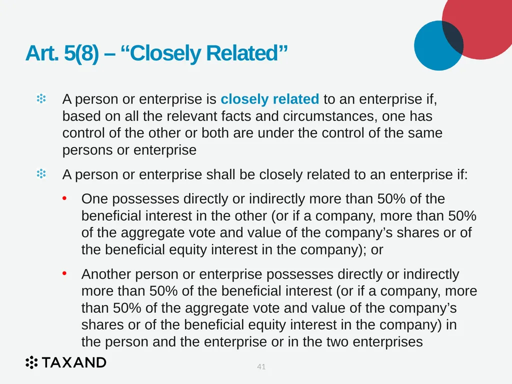 The Permanent Establishment Concept Taxand Asia - slide 41 of 68