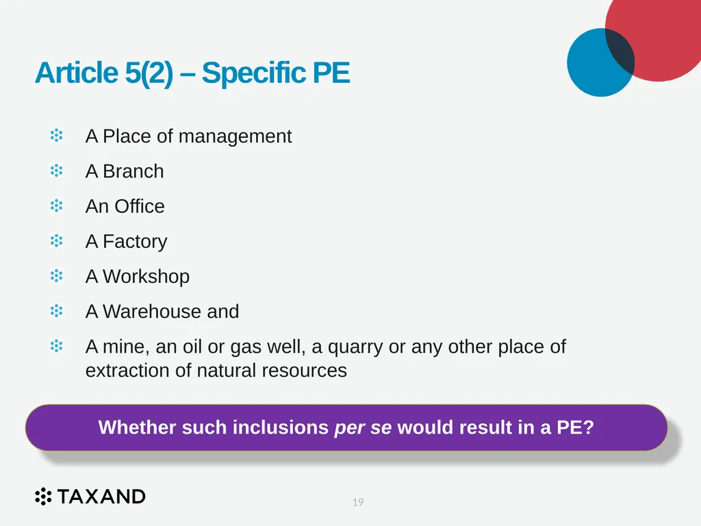 The Permanent Establishment Concept Taxand Asia - slide 19 of 68