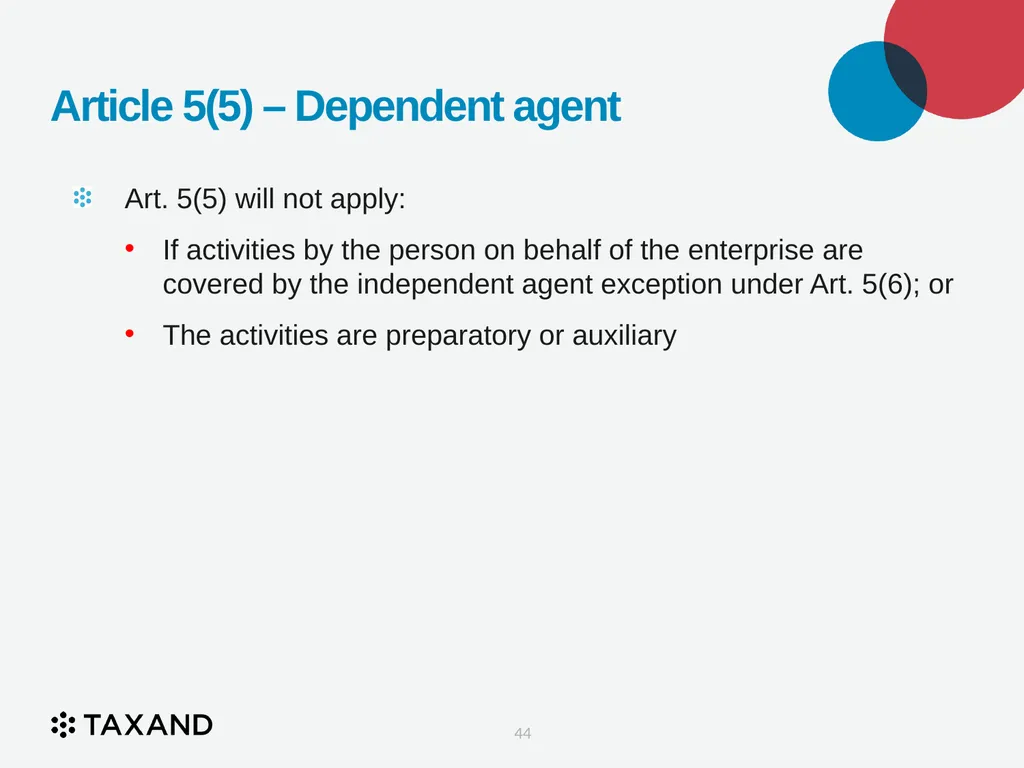 The Permanent Establishment Concept Taxand Asia - slide 44 of 68