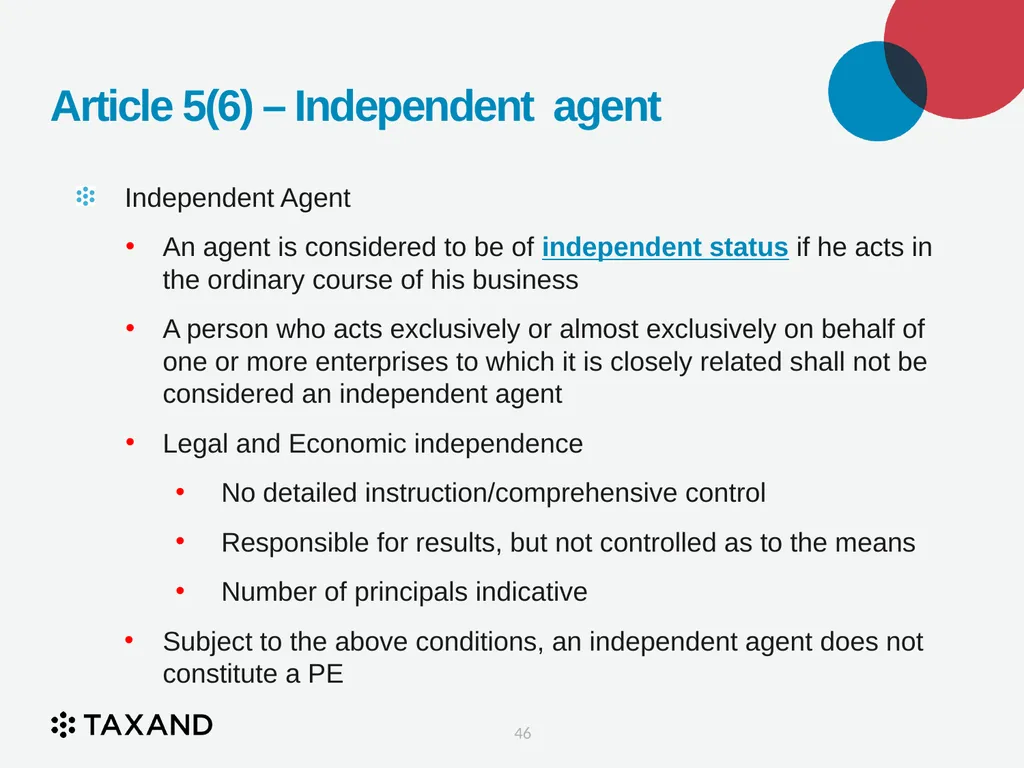 The Permanent Establishment Concept Taxand Asia - slide 46 of 68