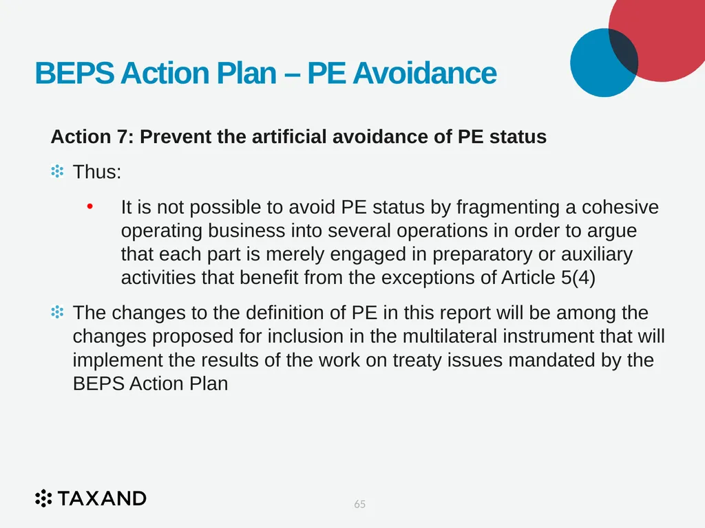 The Permanent Establishment Concept Taxand Asia - slide 65 of 68