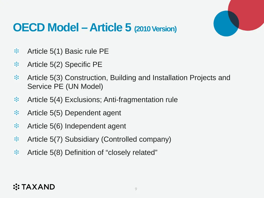 The Permanent Establishment Concept Taxand Asia - slide 9 of 68