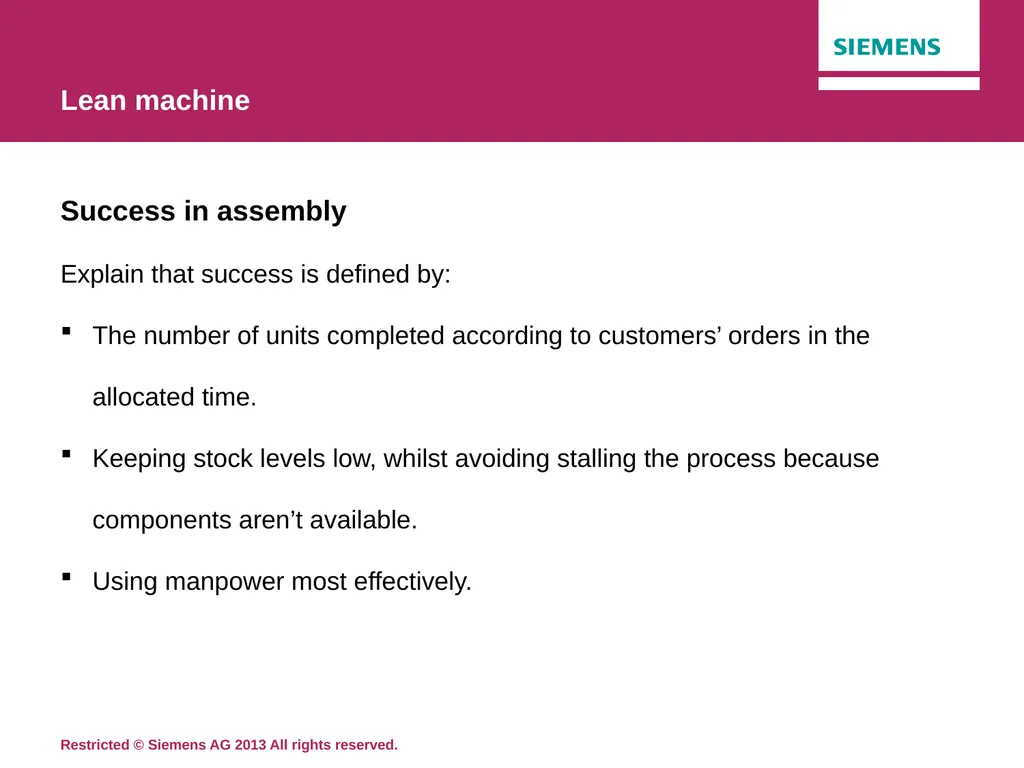 Topic 17: Lean machines Siemens Education Lean - slide 9 of 12