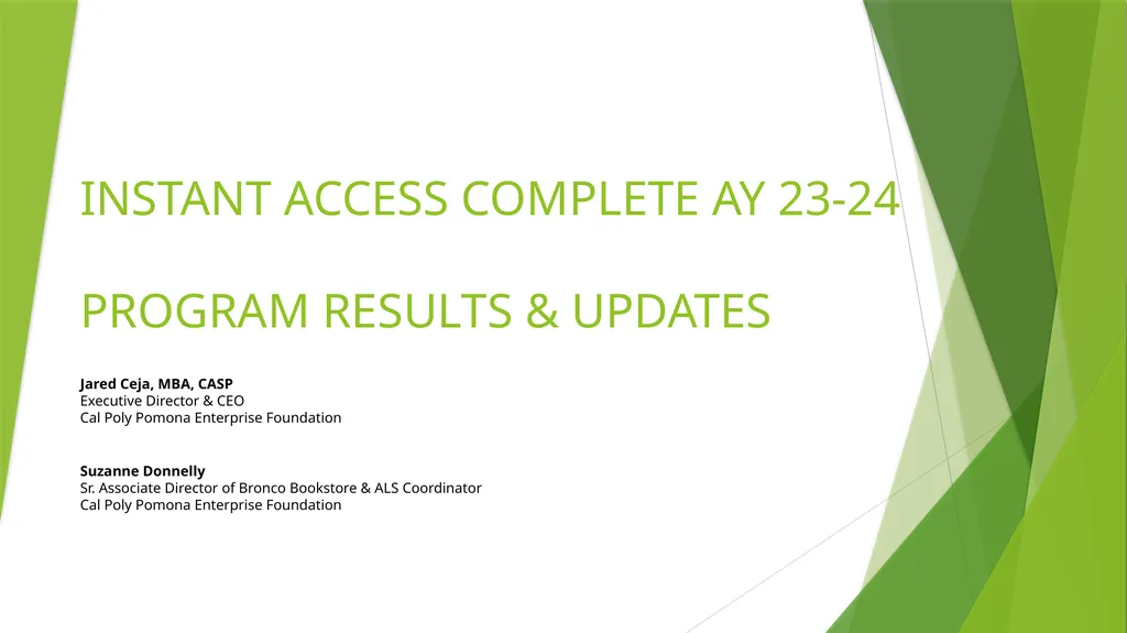 INSTANT ACCESS COMPLETE AY 23-24 PROGRAM RESULTS & - slide 1 of 19
