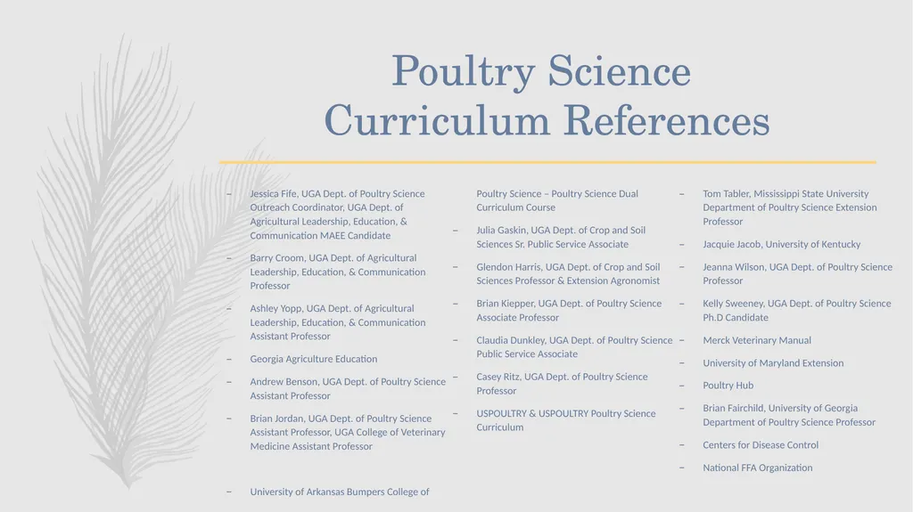 POULTRY SCIENCE: Poultry Evaluation Unit 7 What is - slide 4 of 4